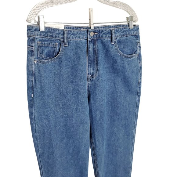 Redial Paris NWT Sz US 16 EU 44 High Waist Mom Jeans Straight Leg Premium Denim - Picture 3 of 10